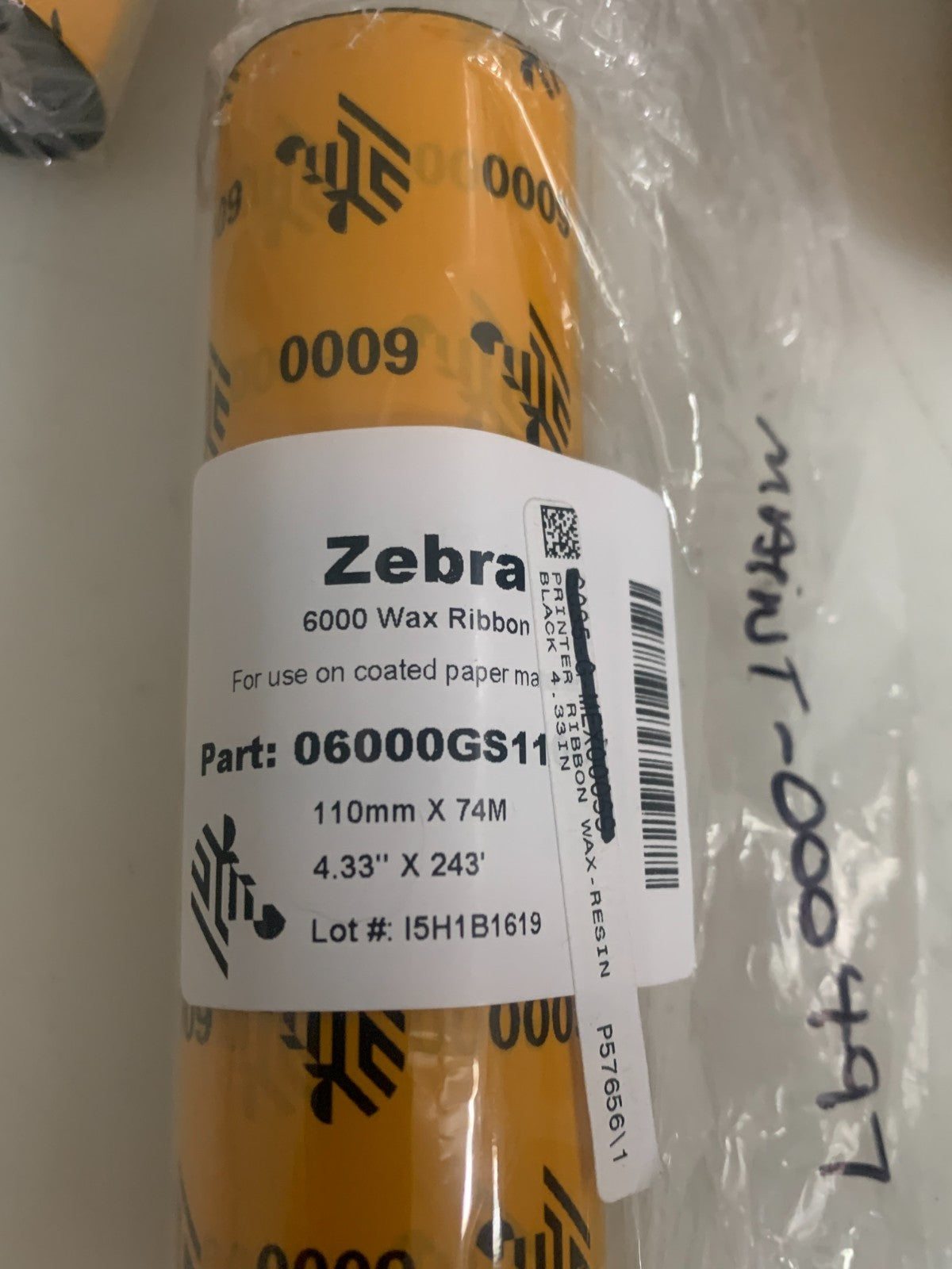 LOT OF 4 ZEBRA TECH PRINTER RIBBON 06000GS11007