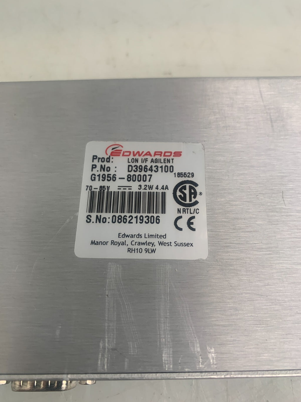 EDWARDS LON I/F Agilent Dual Controller Interface D39643100 G1956-80007
