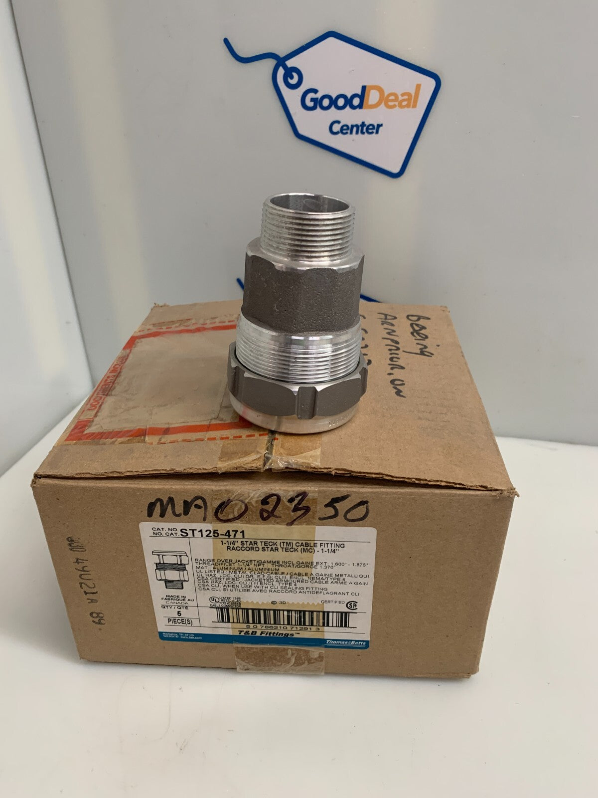Box of 5 THOMAS & BETTS ST125-471 Star Teck Cable Fitting w/ Sealing Ring 1-1/4"0
