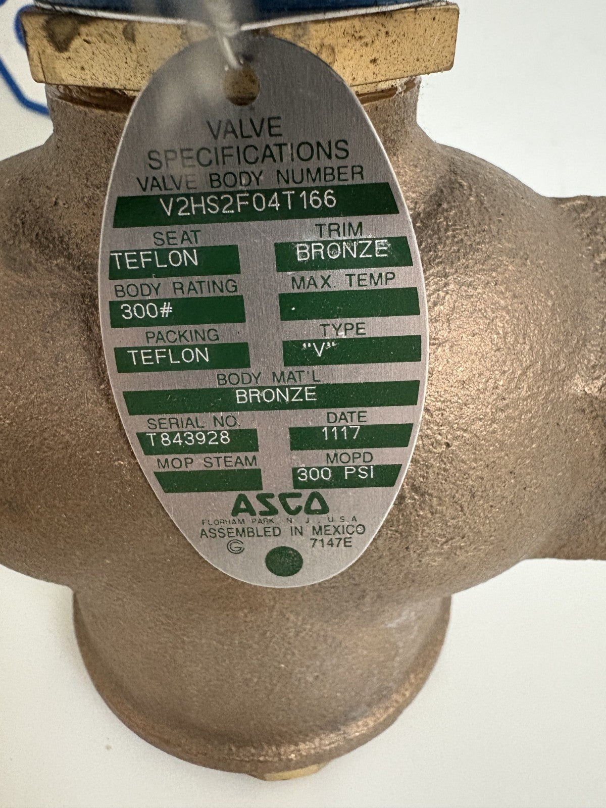 ASCO GENERAL CONTROLS HYDRAMOTOR 1" VALVE 300 PSI H0V1A312T171