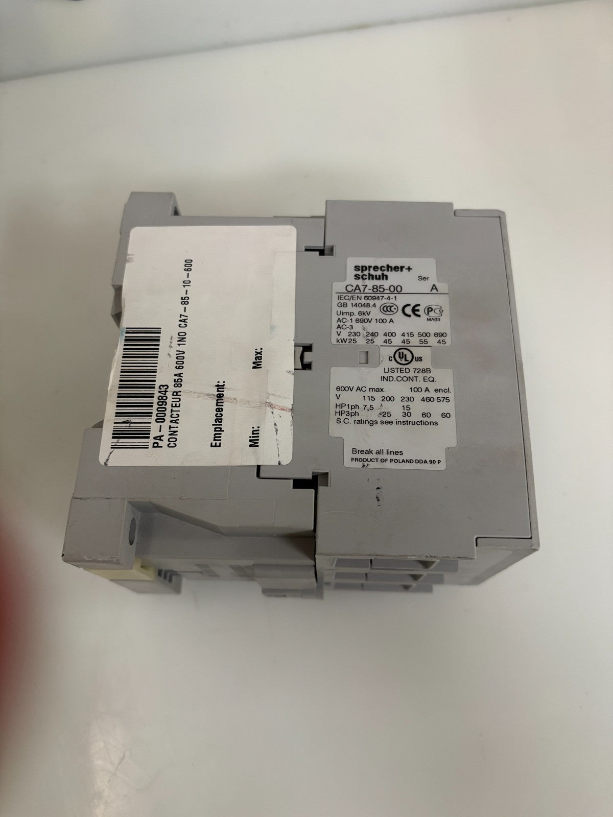 SPRECHER & SCHUH 24V CONTACTOR RELAY CA7-85-00 SER A