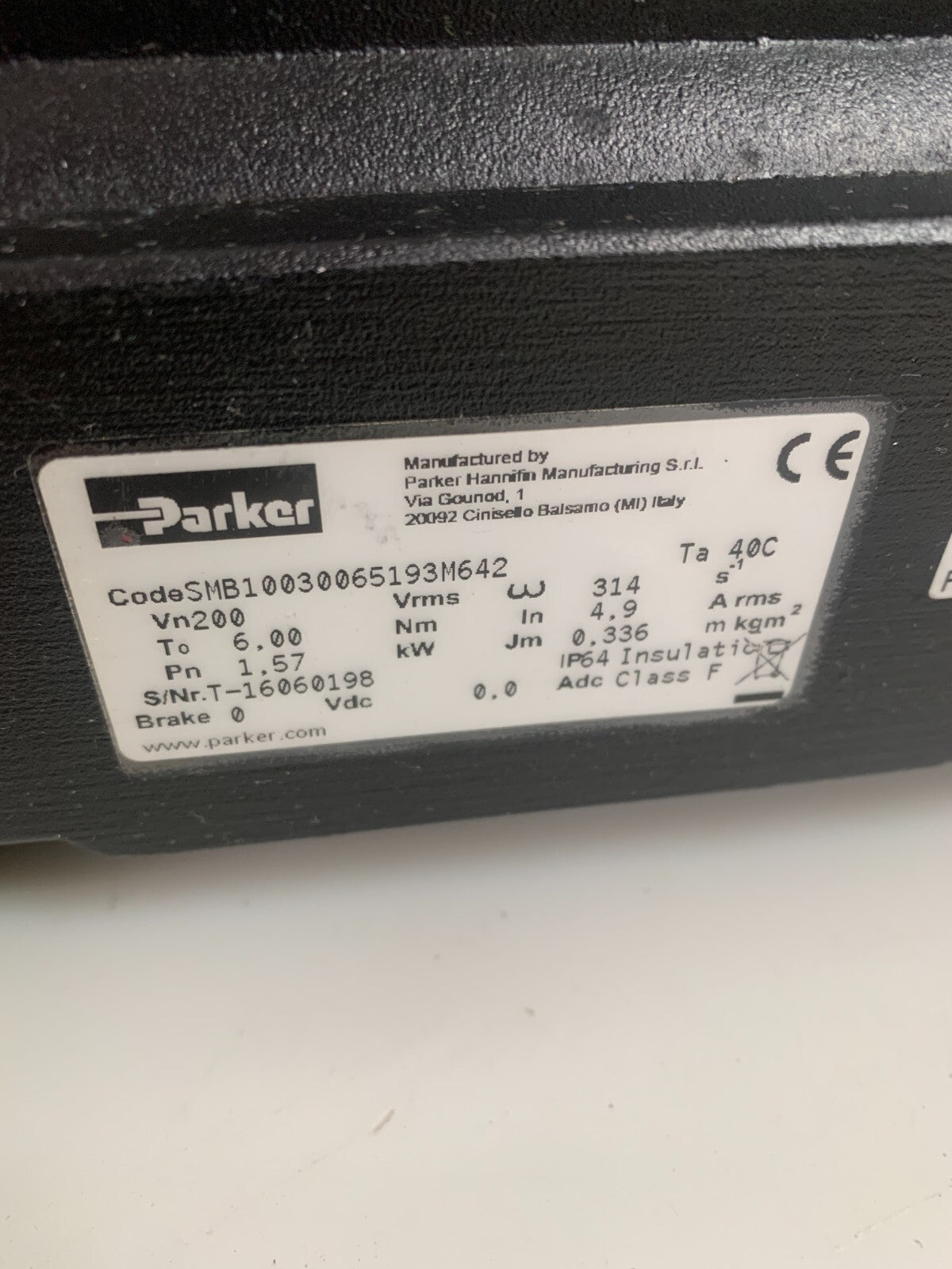 PARKER SERVOMOTOR SMB10030065193M642