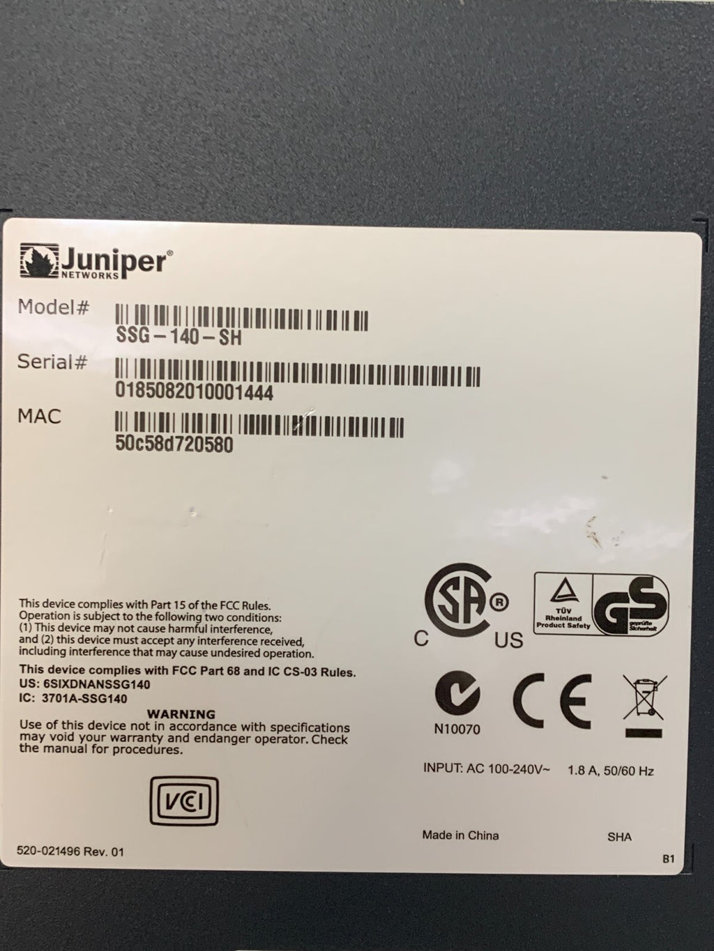 Juniper Networks SSG-140-SH 8 port2