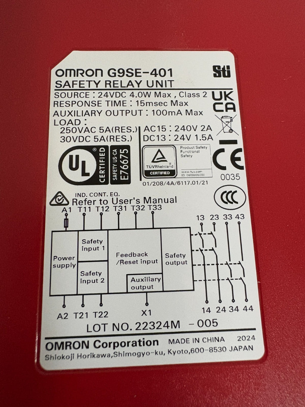 OMRON SAFETY RELAY G9SE-401