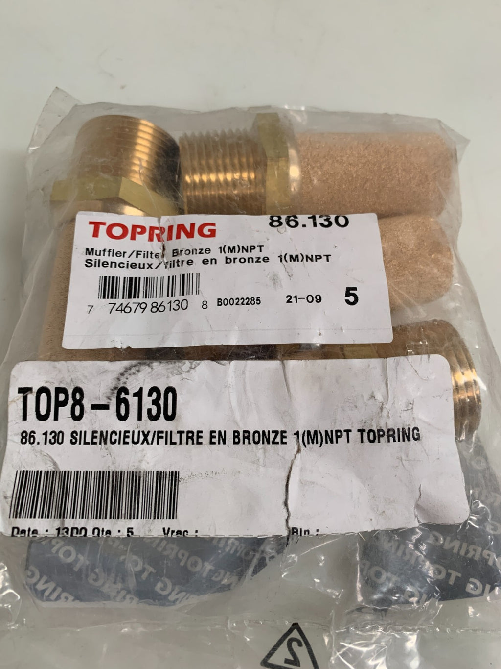 LOT OF 4  TOPRING MUFFLER FILTER BRONZE 86.130