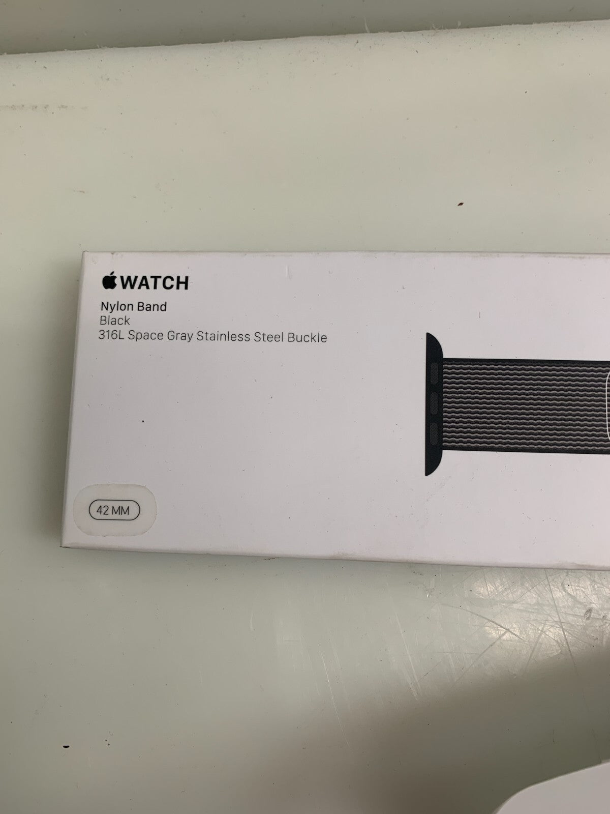 Genuine APPLE Nylon Band (Black)  316L Space Gray Stainless Steel Buckle 42MM1