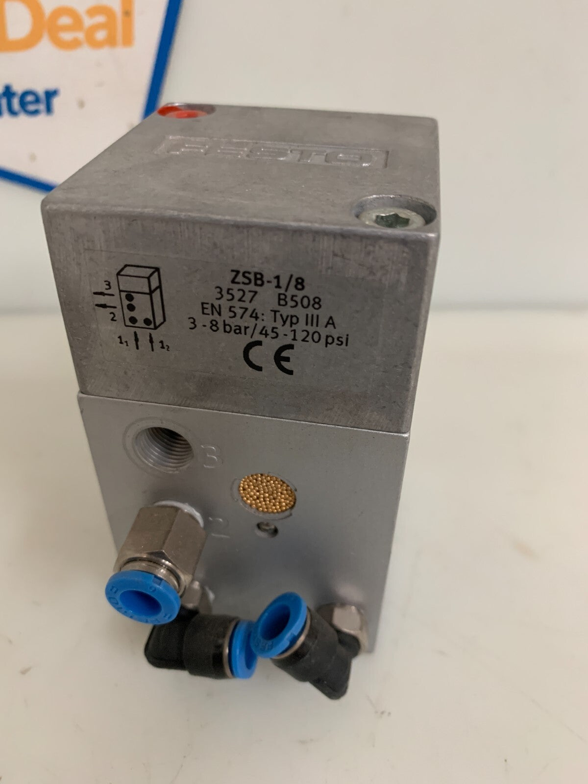 FESTO PNEUMATIC SOLENOID VALVE ZSB-1/8 3527 B508