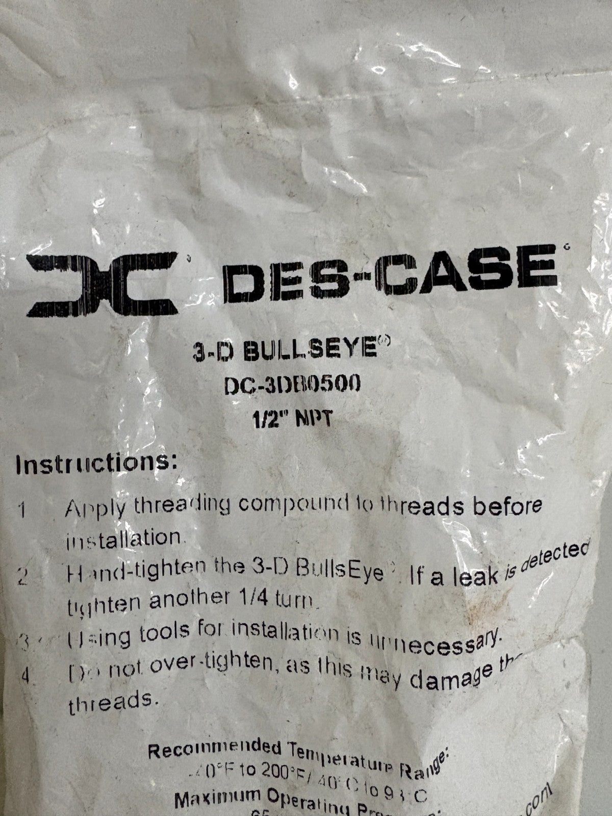 LOT OF 6 DES-CASE SIGHT GLASS 3D BULLSEYE DC-3DB07502