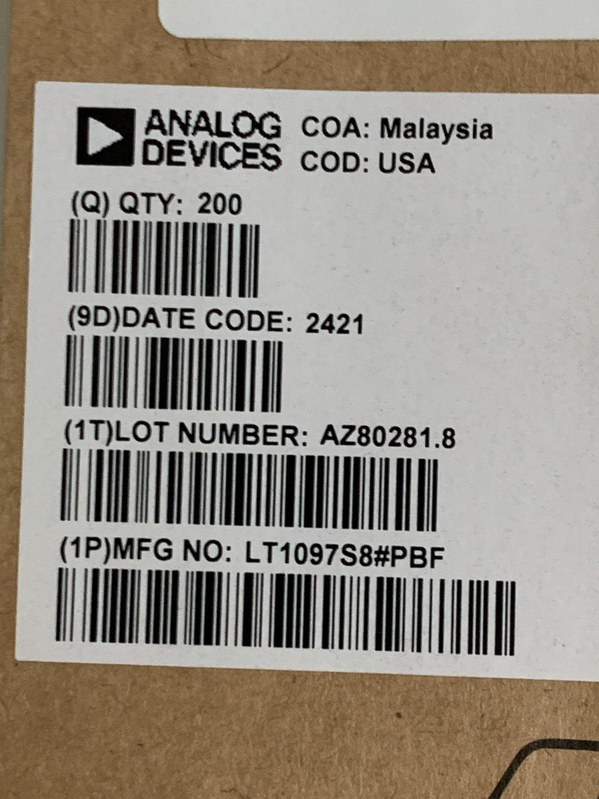 ANALOG DEVICES LINEAR TECHNOLOGIES SINGLE LOW SMD IC OP AMP LT 1097 S8#PBF