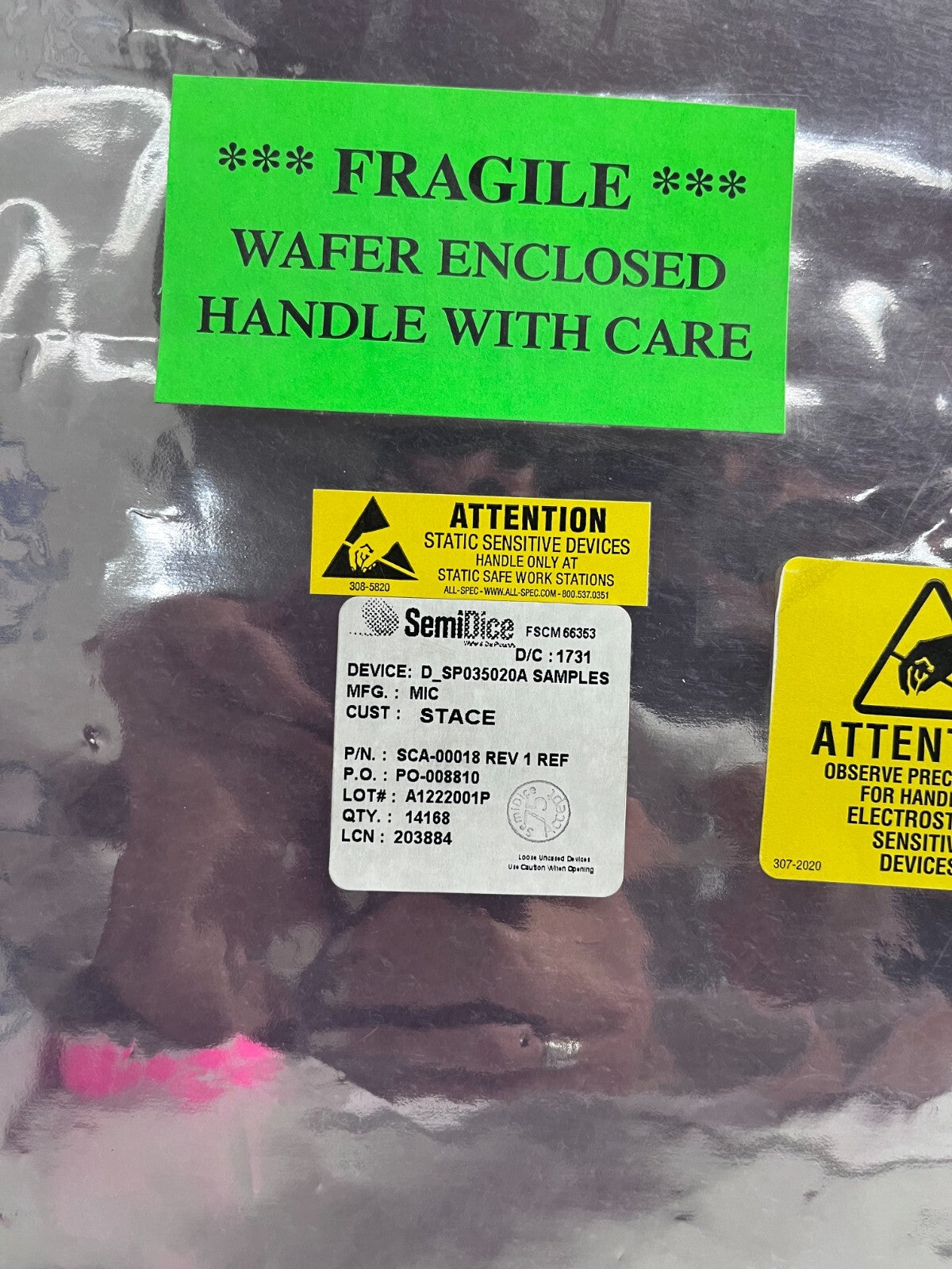SEMIDICE SCA-00018 REV 1  Wafer