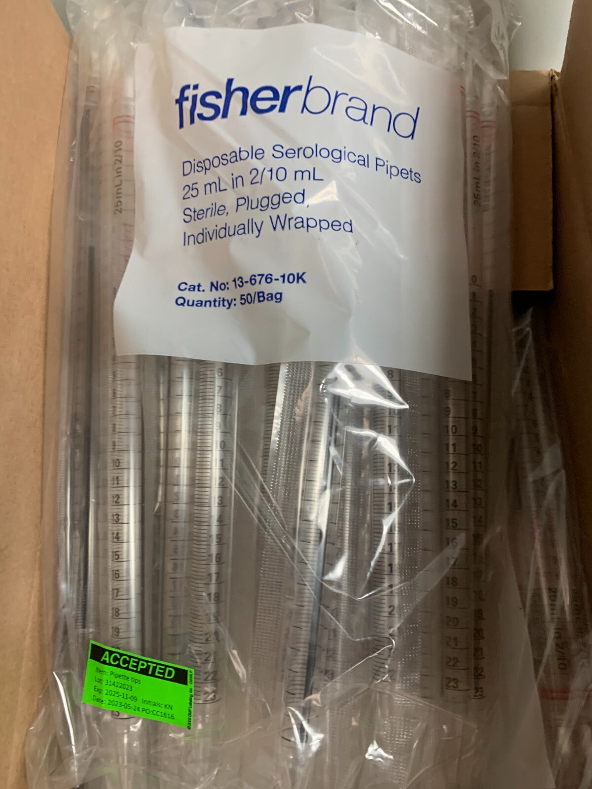FISHERBRAND 25ML DISPOSABLE SEROLOGICAL P.PETTE #13-676-10K 200/CS