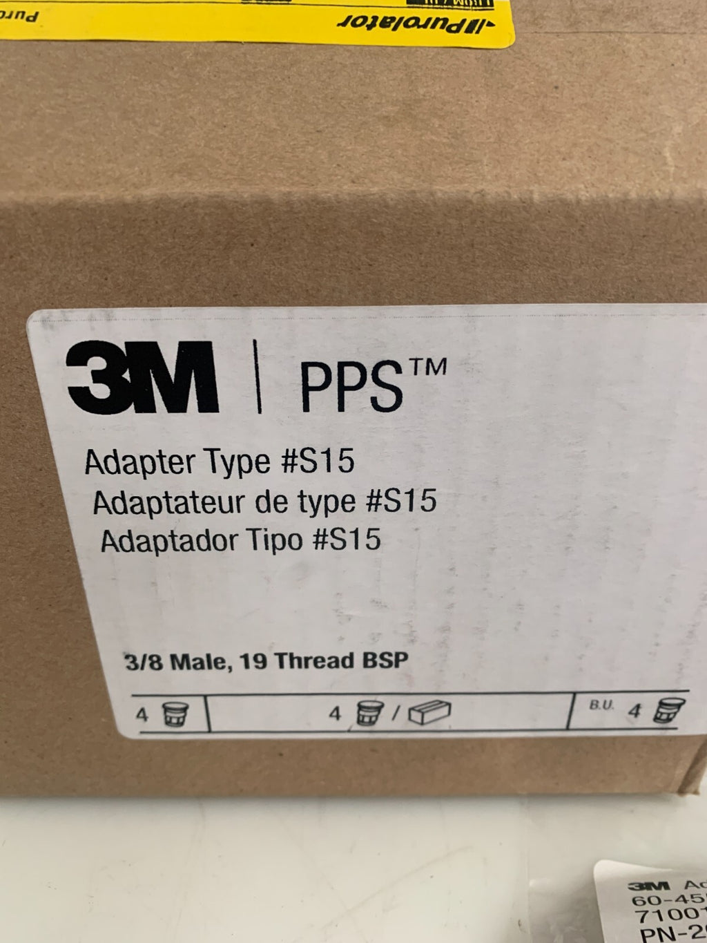 Case of 4 3M PPS Spray Gun Cup Adapter Type S15 Spray Gun Cup 3/8 male 19 Thread