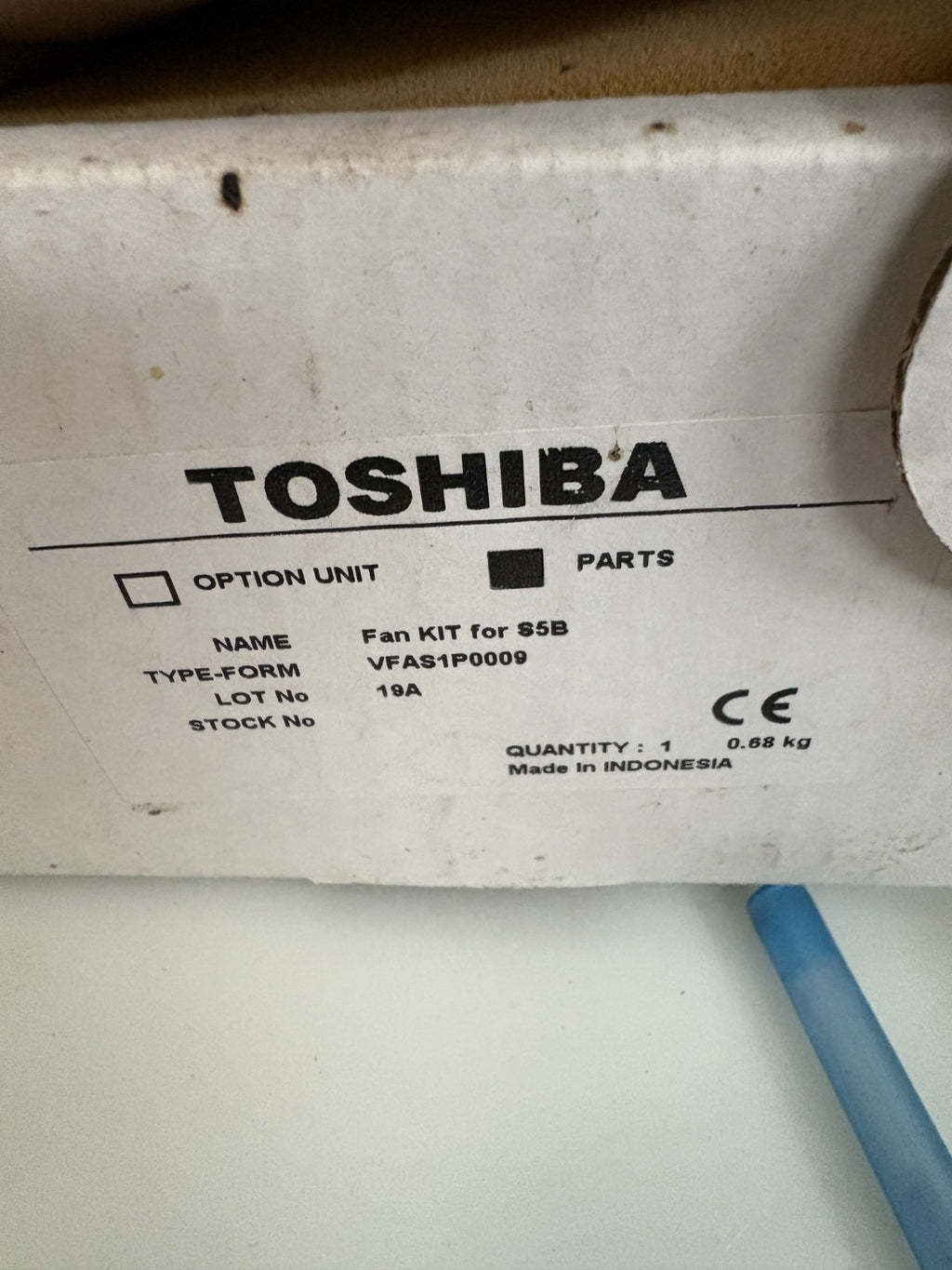 TOSHIBA FAN KIT FOR S5B VFAS1 P0009
