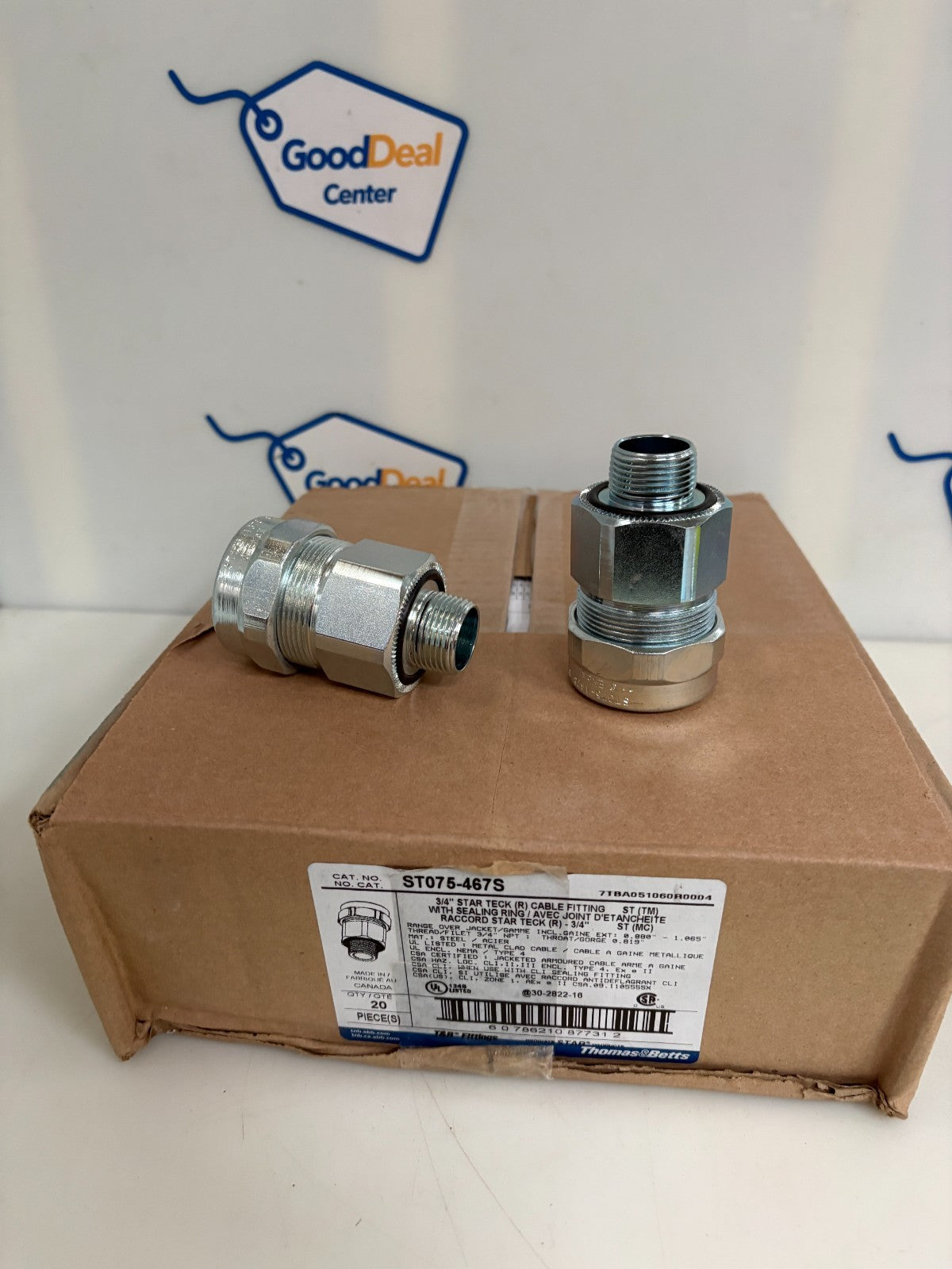 ABB THOMAS & BETTS 3/4 STAR TECK CABLE FITTING W/SEAL RING ST075-467S 20 PER BOX0