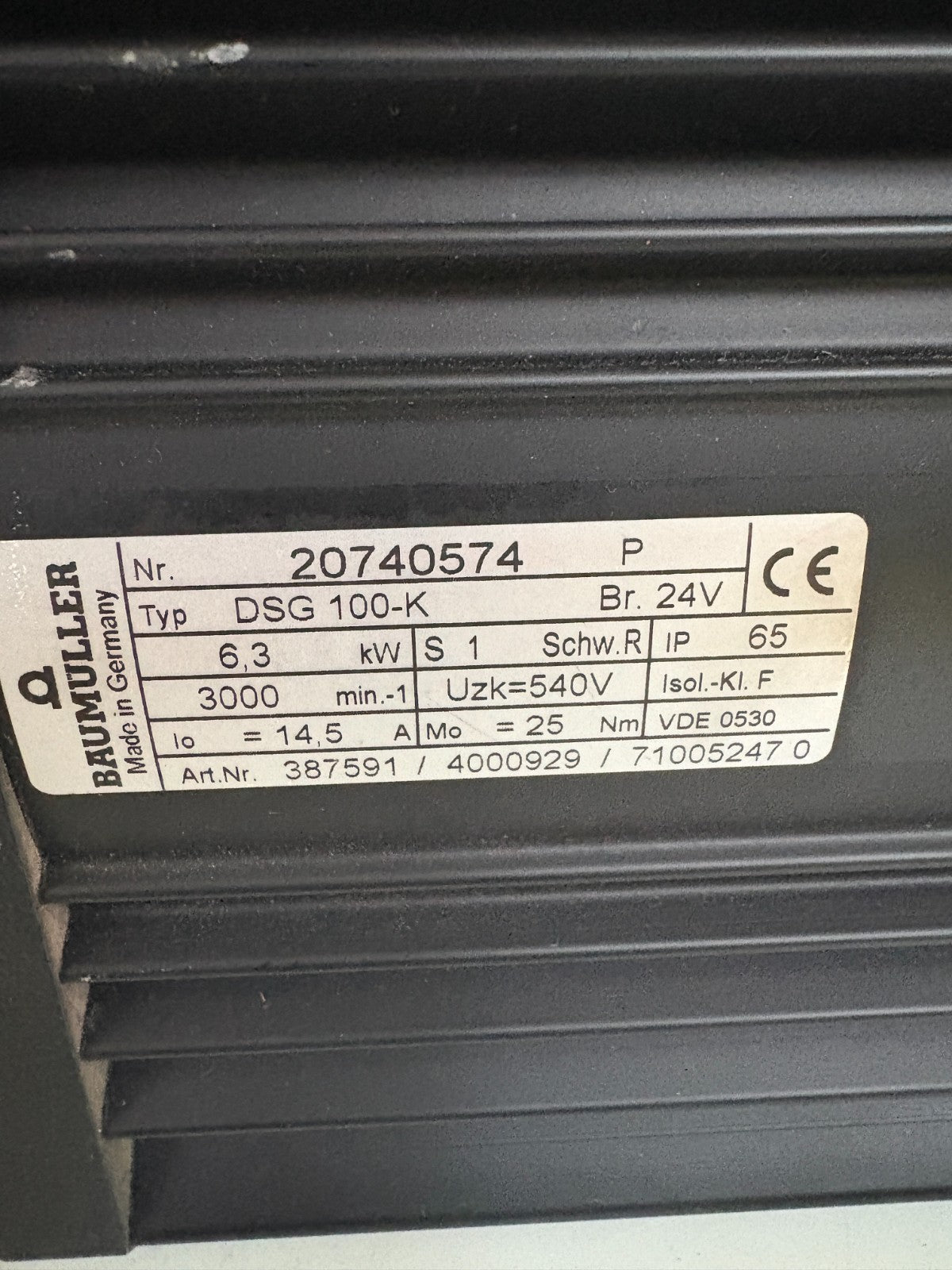 BAUMULLER SERVO MOTOR DSG 100-K3