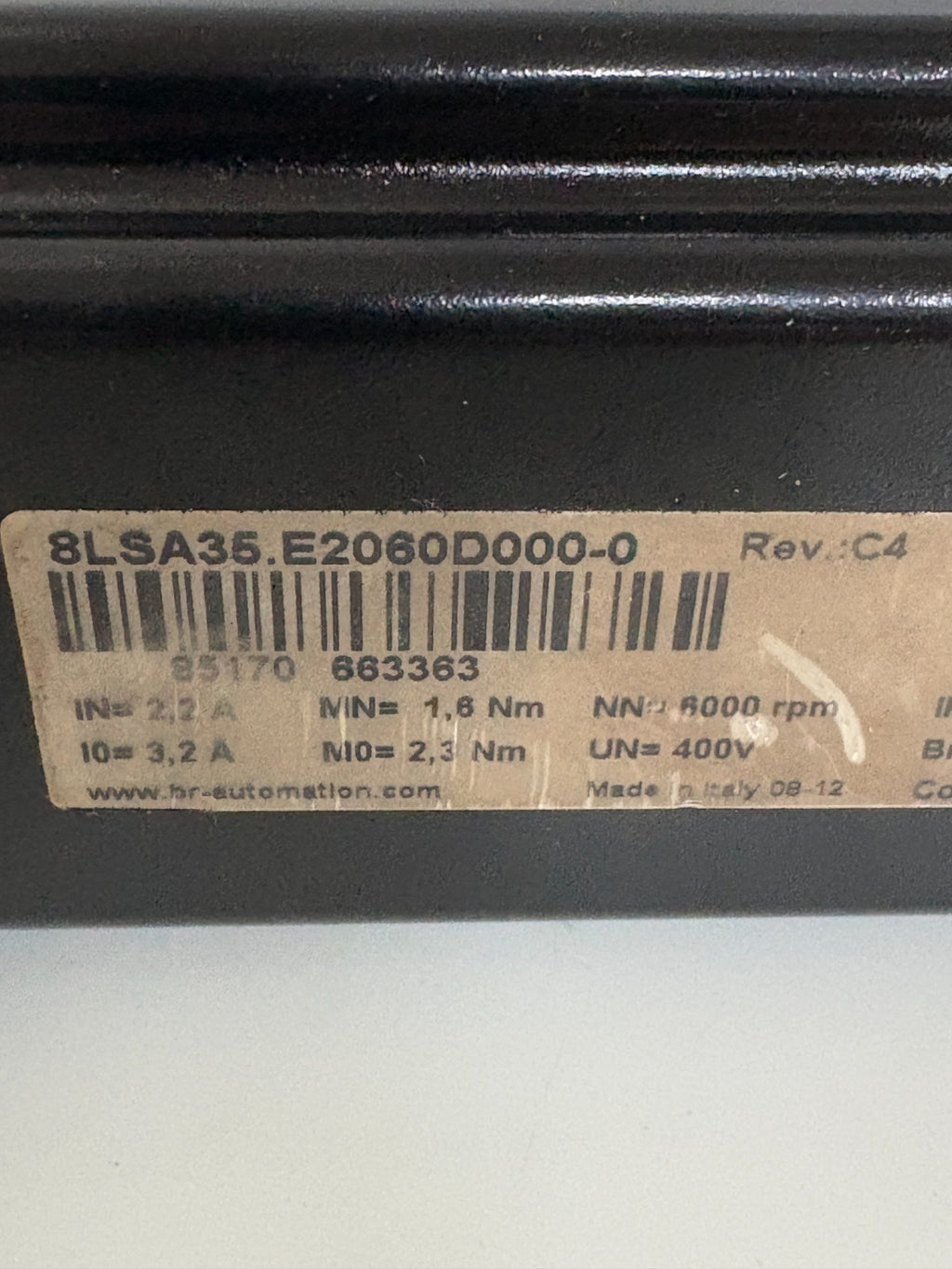ABB B&R SERVO MOTOR 8LSA35.E2060D000-0 REV C4