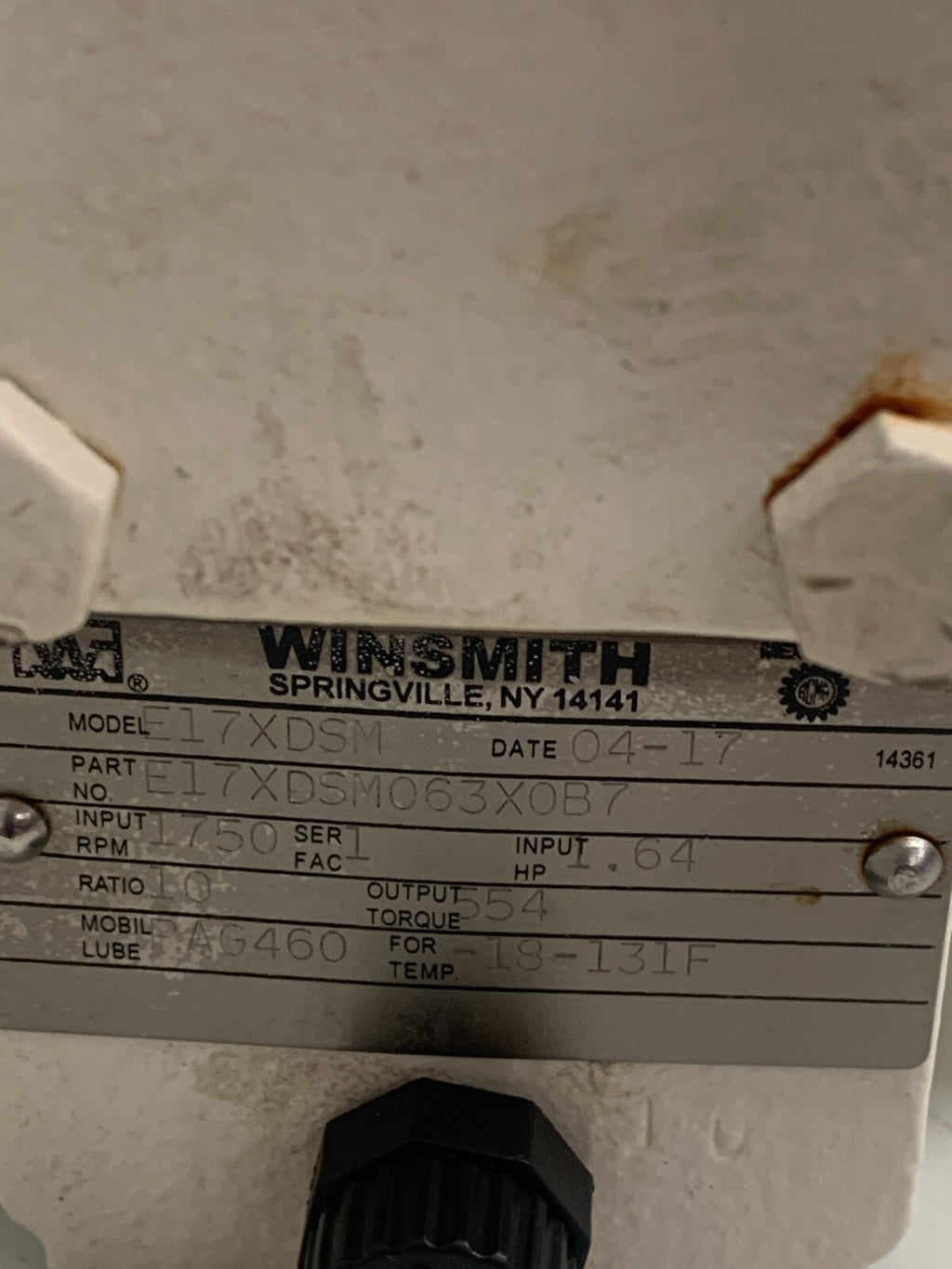 WINSMITH E17XDSM063X0B7  Gear Box Reducer