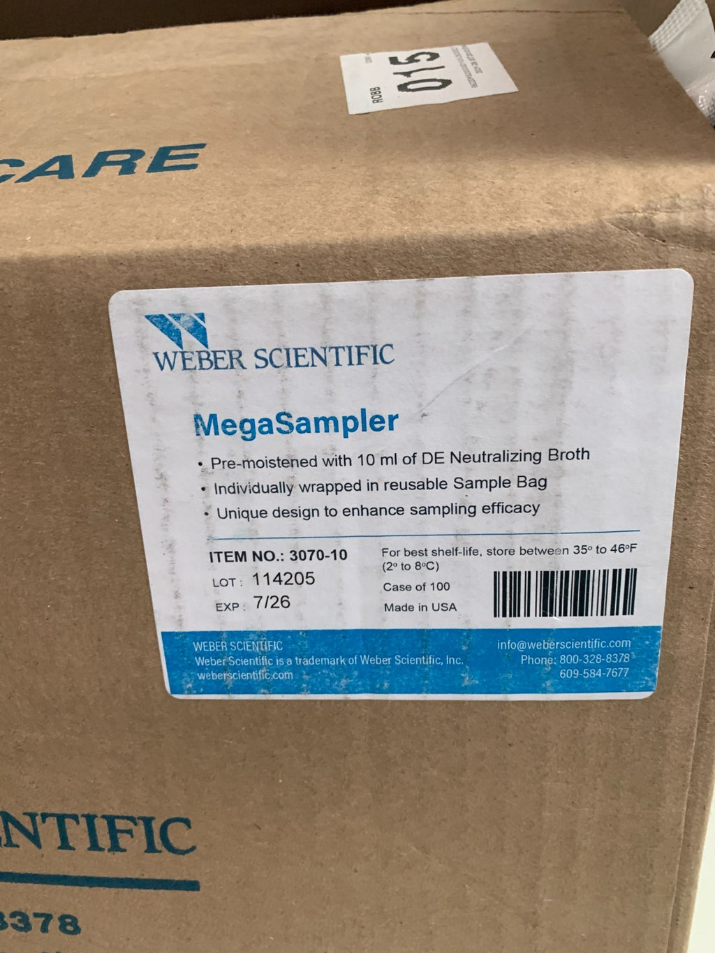 WEBER SCIENTIFIC  MegaSampler  DE Neutralizing Broth 3070-10  (Box of 100)