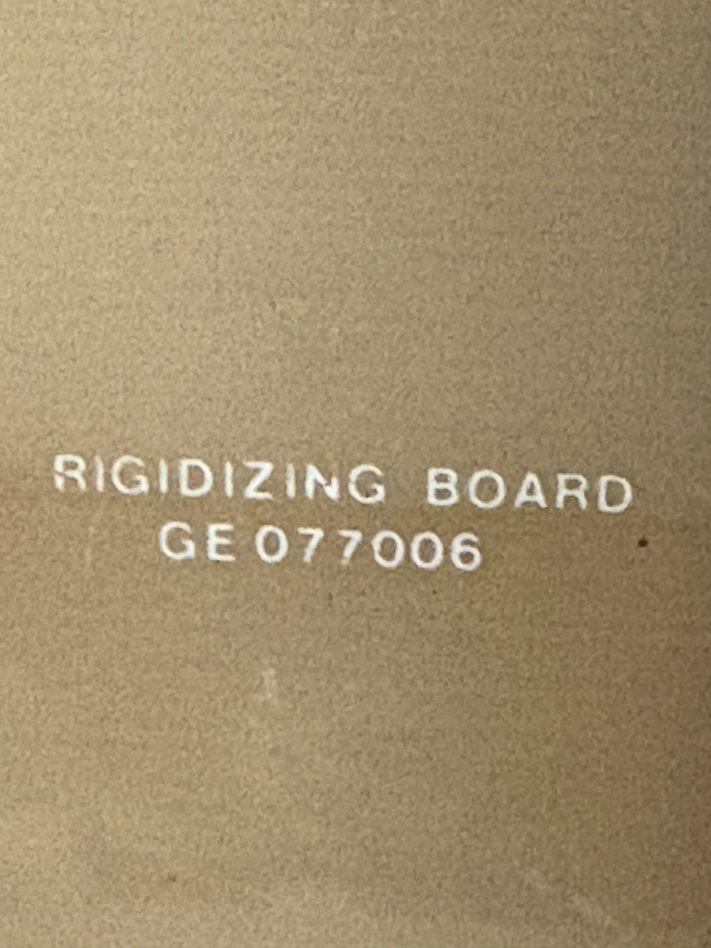 GENERAL ELECTRIC RIGIDIZING BOARD 077006 3