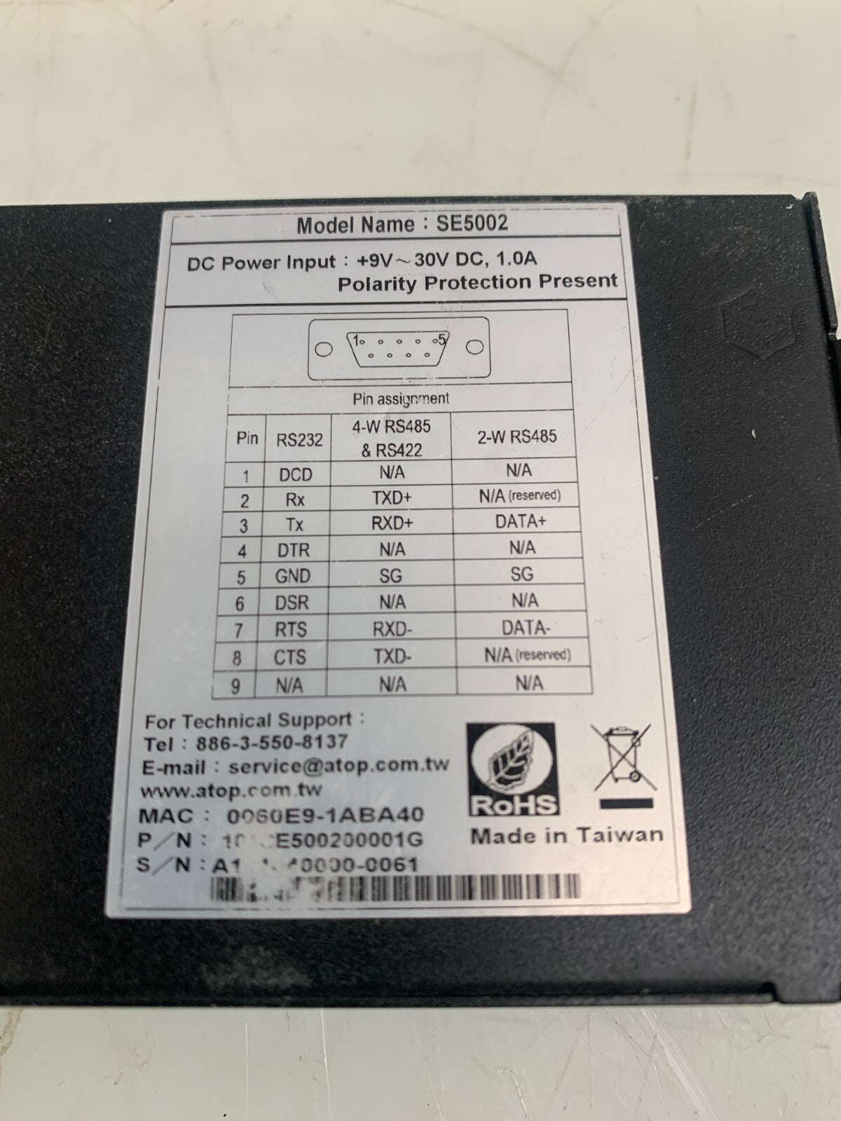 ATOP  SE5002  Serial Server  101CE500300001G  (Lot of 2)2