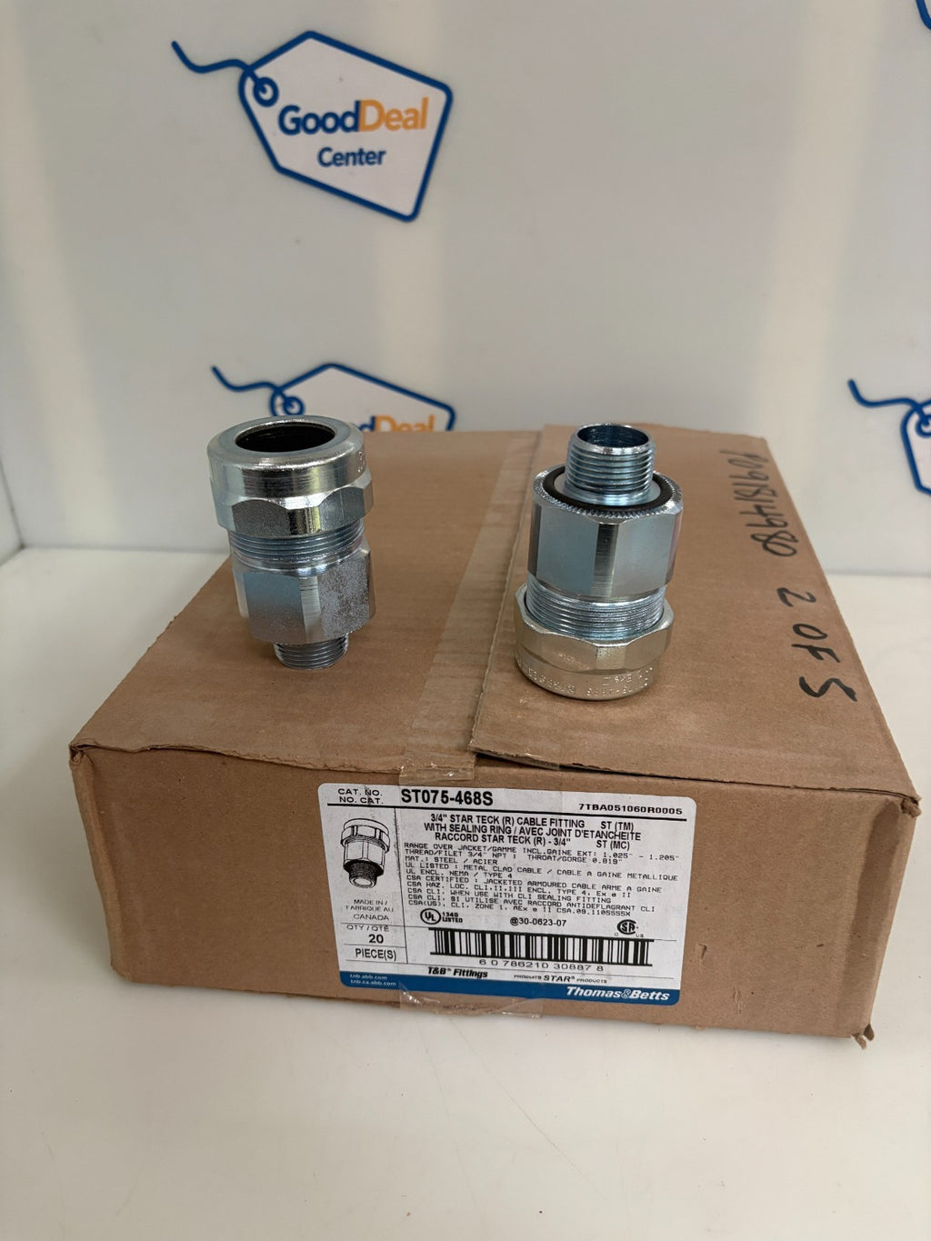 THOMAS & BETTS 3/4 STARTECK CABLE FITTING W/SEALING RING ST075-468S0