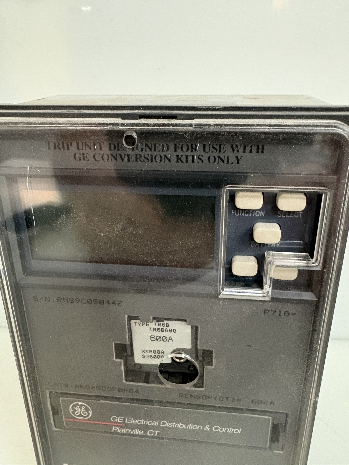 GENERAL ELECTRIC MICROVERSA TRIP PLUS TRIP UNIT AK025C3F06042