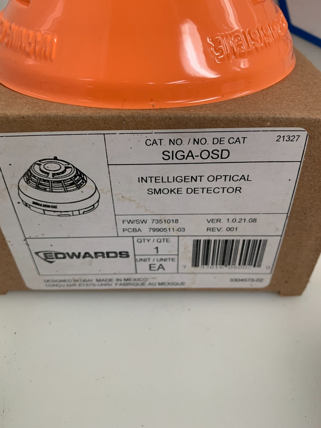 EDWARDS OPTICAL SMOKE DETECTOR SIGA-OSD3