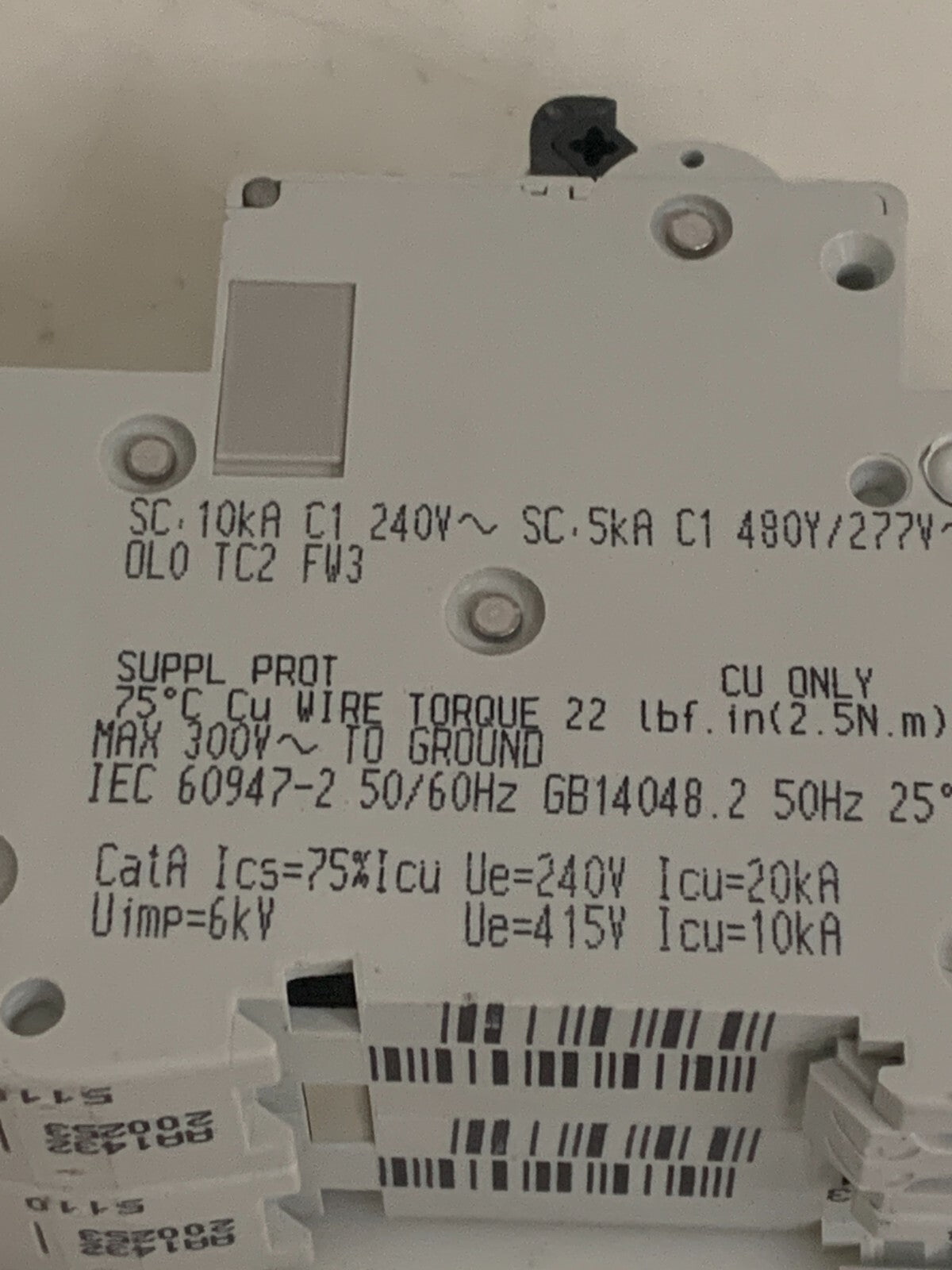 SCHNEIDER ELEC. 3 POLE CIRCUIT BREAKER D 13 A C80 MULTI 9