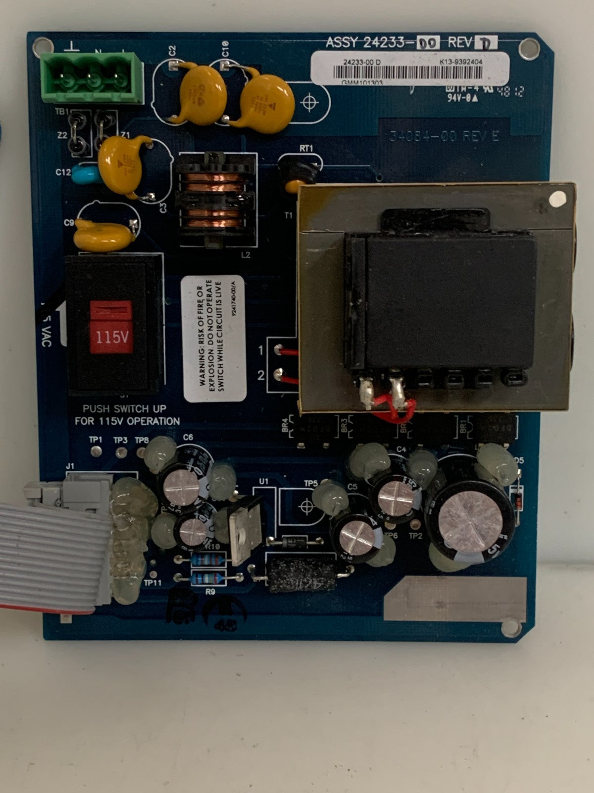 EMERSON ROSEMOUNT ANALYTICAL ASSY 24233-00 REV D POWER SUPPLY BOARD