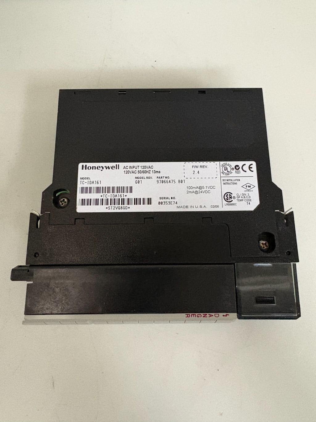 HONEYWELL AC INPUT MODULE TC-IDA161 G01 97066475 B01