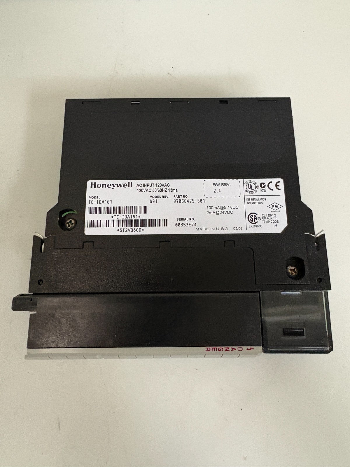HONEYWELL AC INPUT MODULE TC-IDA161 G01 97066475 B01