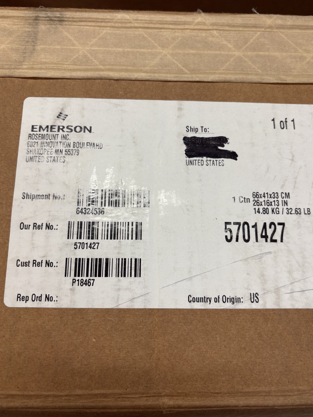 ROSEMOUNT PRESSURE TRANSMITTER 300ERSP1AARO5M5