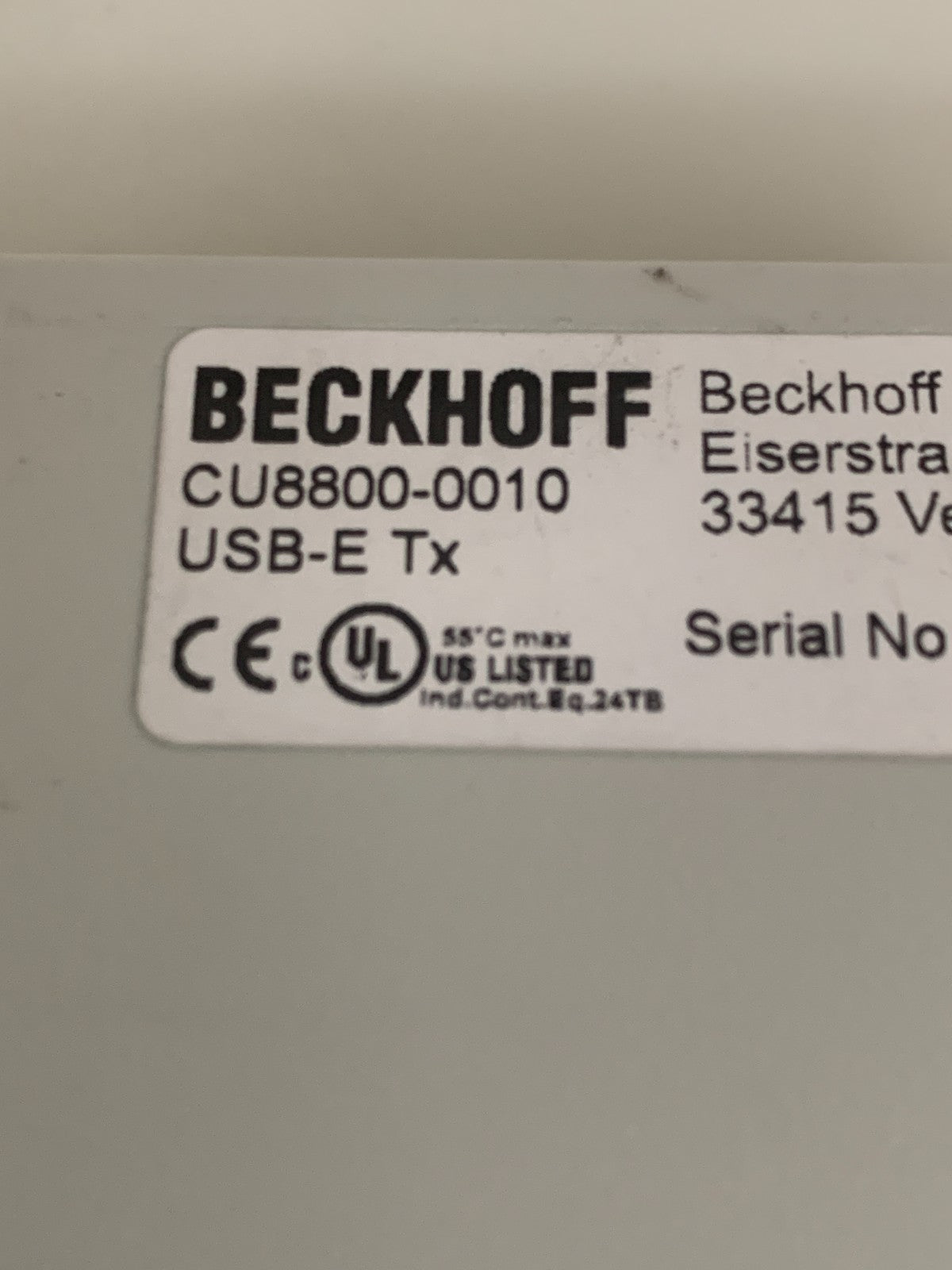 BECKHOFF EXTENDER TRANSMITTER USB-E TX CU8800-0010