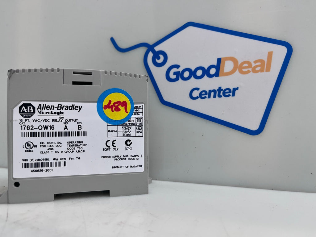ALLEN BRADLEY 1762-OW16 MICROLOGIX SER A REV B RELAY OUTPUT