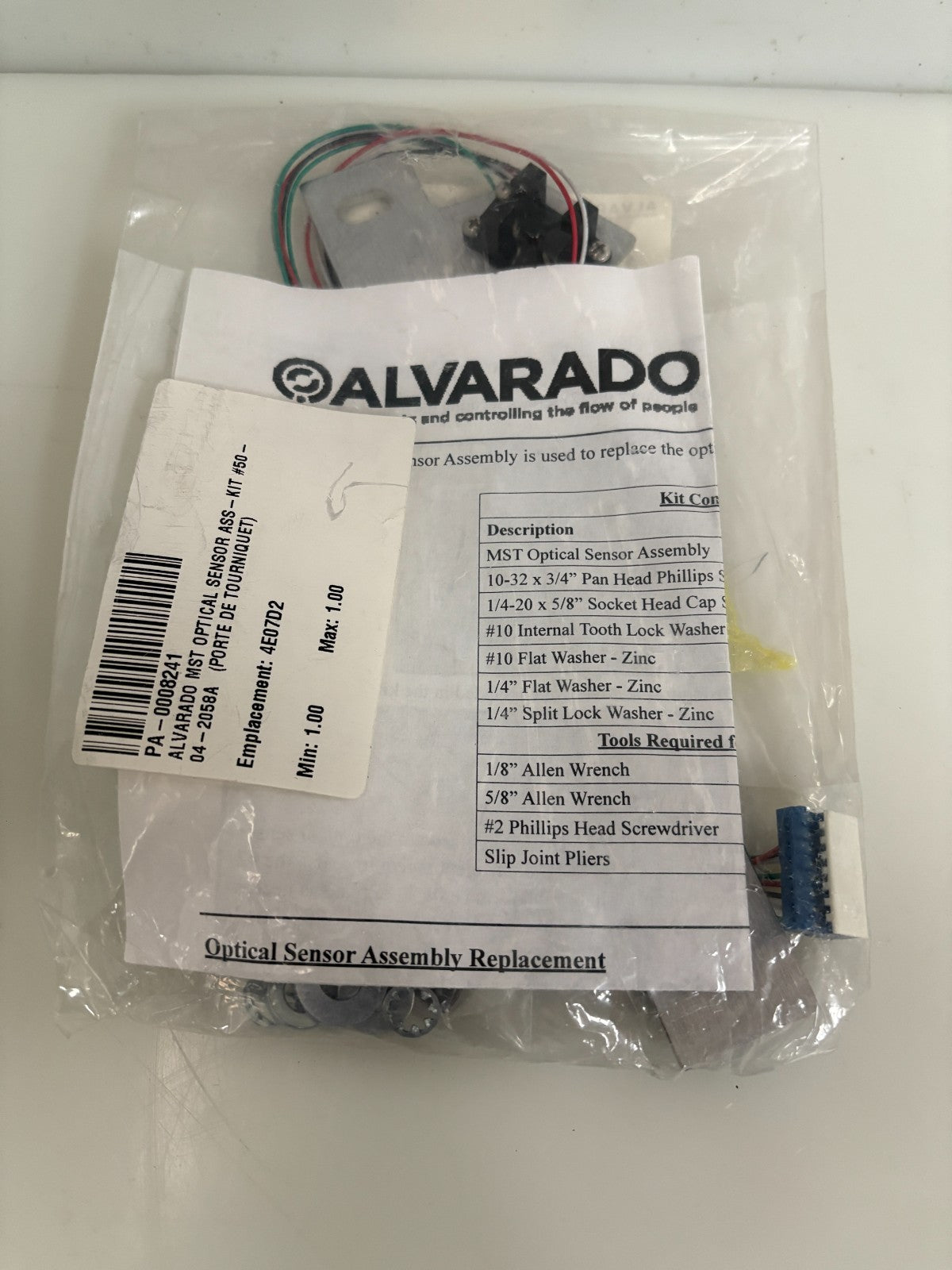 ALVARADO OPTICAL SENSOR KIT 50-04-2058A1