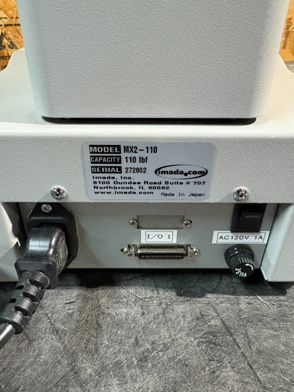 IMADA VERTICAL HIGH PERFORMANCE MOTORIZED TENSILE PULL FORCE TEST MX2-1102