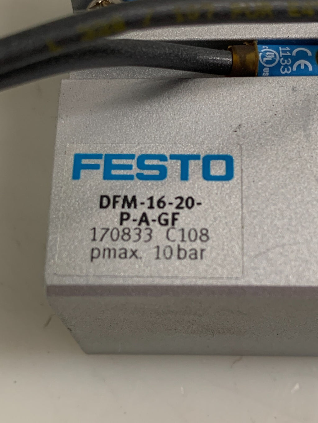 FESTO GUIDED ACTUATOR 170833  DFM-16-20-P-A-GF W/2 SICK 1023975 RZT6