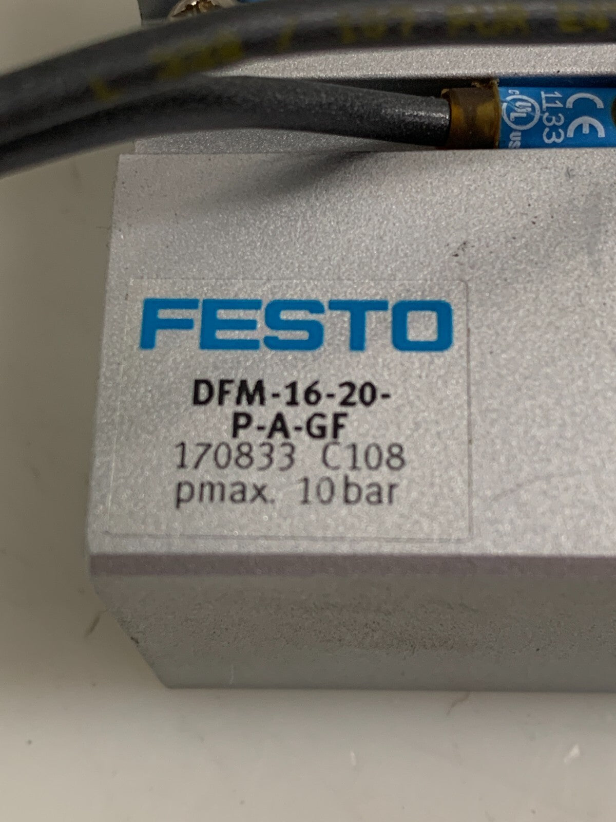 FESTO GUIDED ACTUATOR 170833  DFM-16-20-P-A-GF W/2 SICK 1023975 RZT6