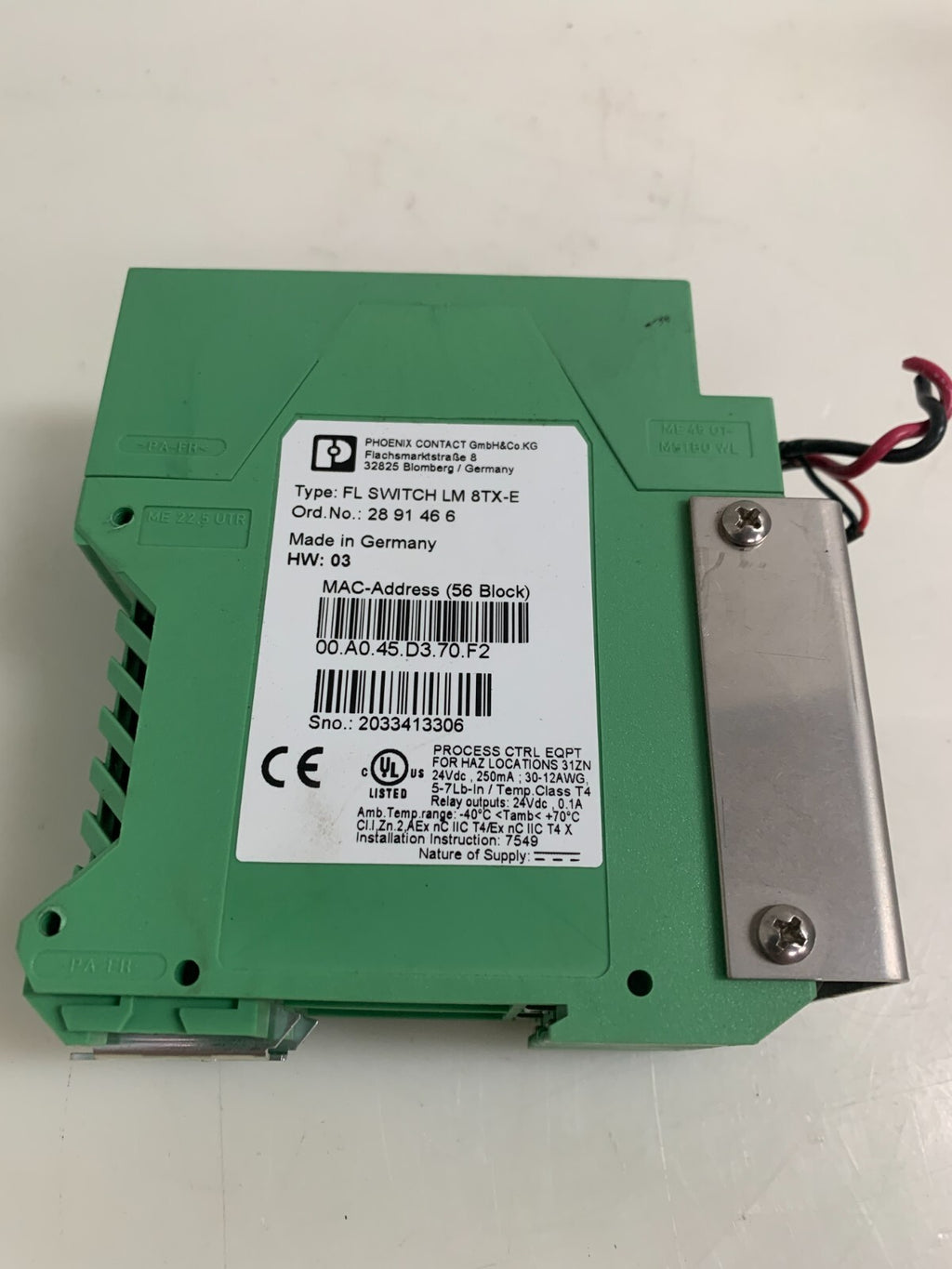 PHOENIX CONTACT ETHERNET SWITCH LM 8TX-E #28 91 46 6