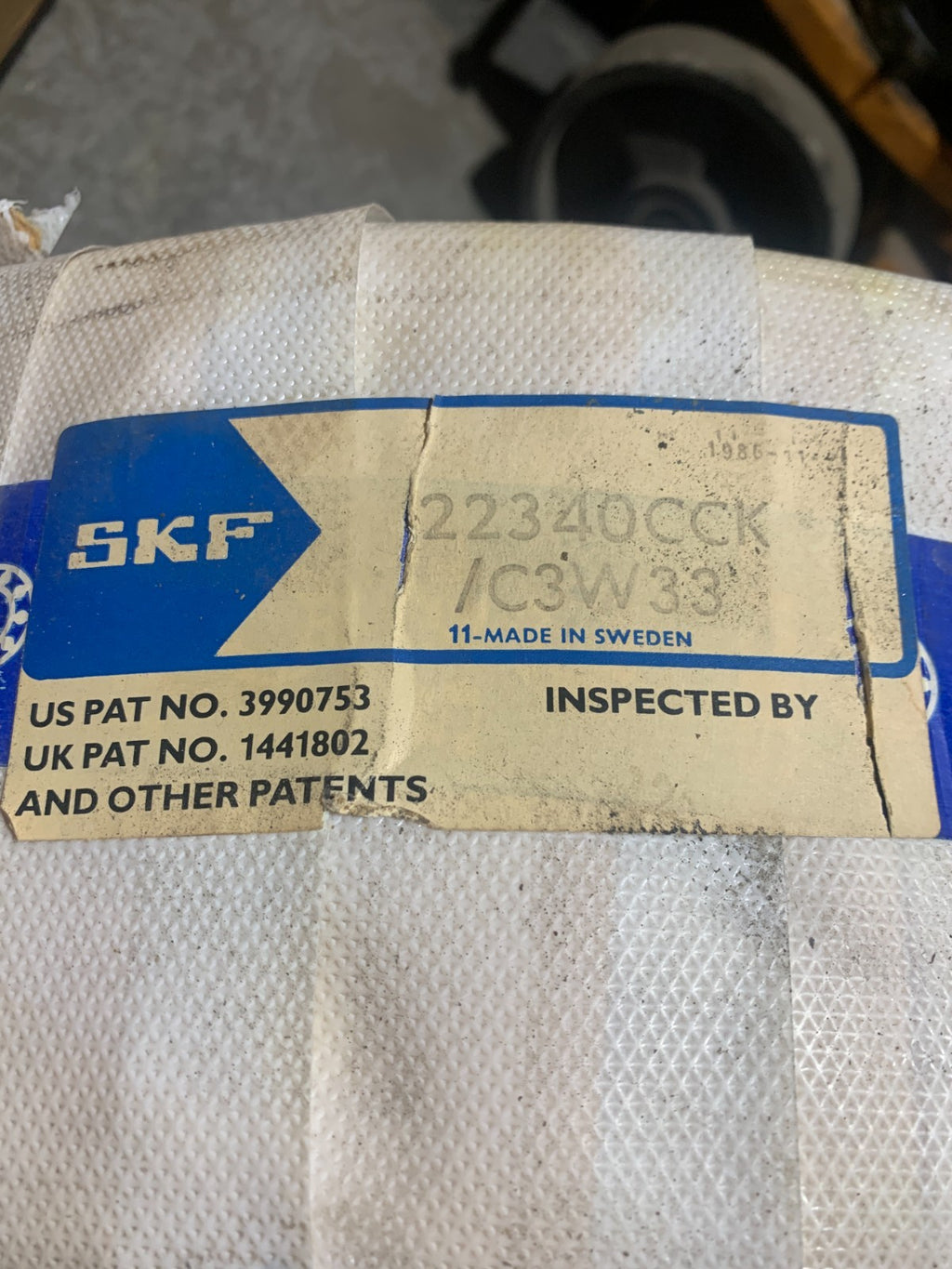 SKF SPERICAL ROLLER BEARING 200MM TAPERED BORE 22340CCK/C3WW33