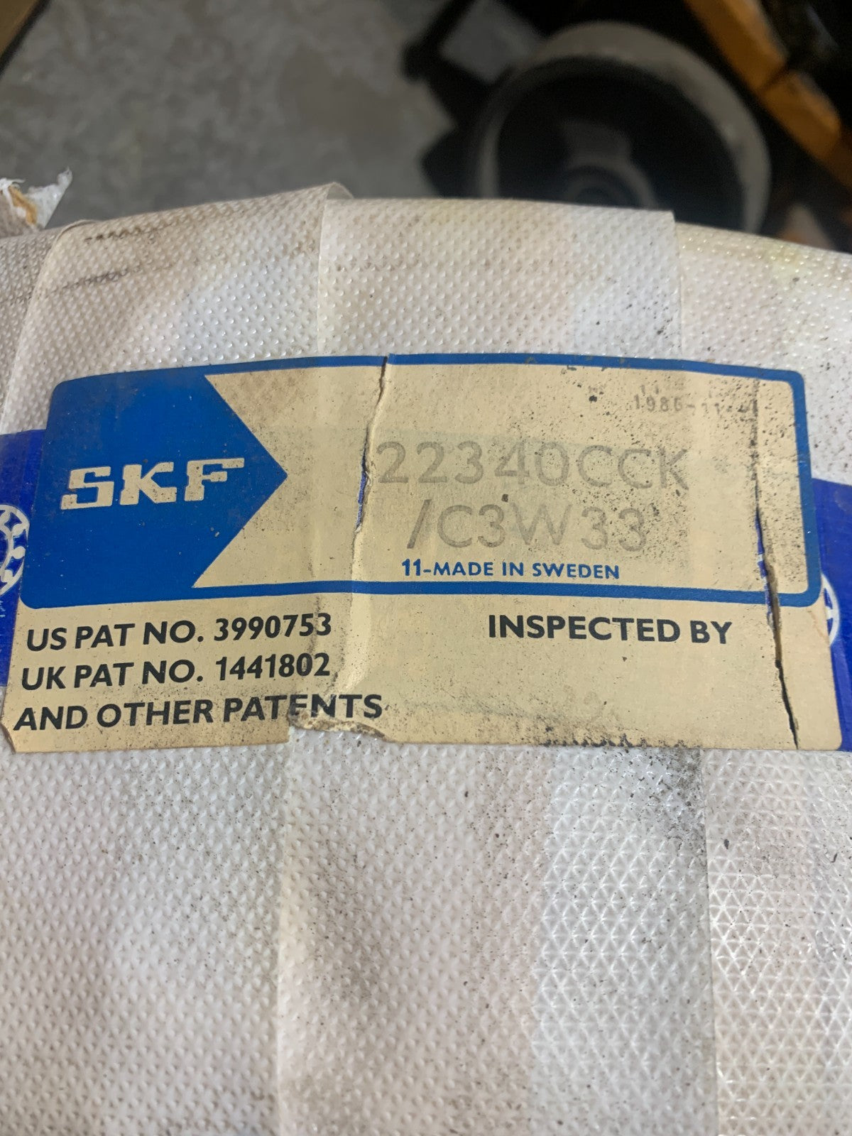 SKF SPERICAL ROLLER BEARING 200MM TAPERED BORE 22340CCK/C3WW33