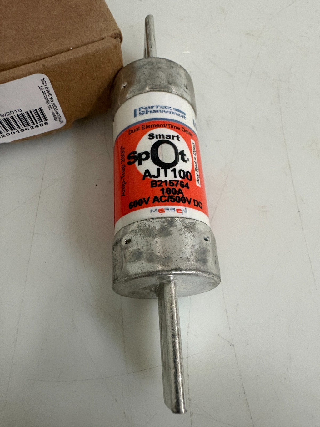 BOX OF 5 MERSEN 100A 600V SMART SPOT TIME DELAY FUSE AJT 1001