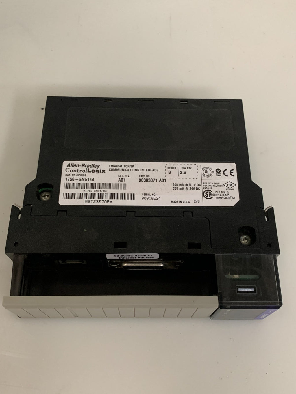 ALLEN BRADLEY CONTROL LOGIX ETHERNET TCP/IP COMMUNICATIONS INTERFACE