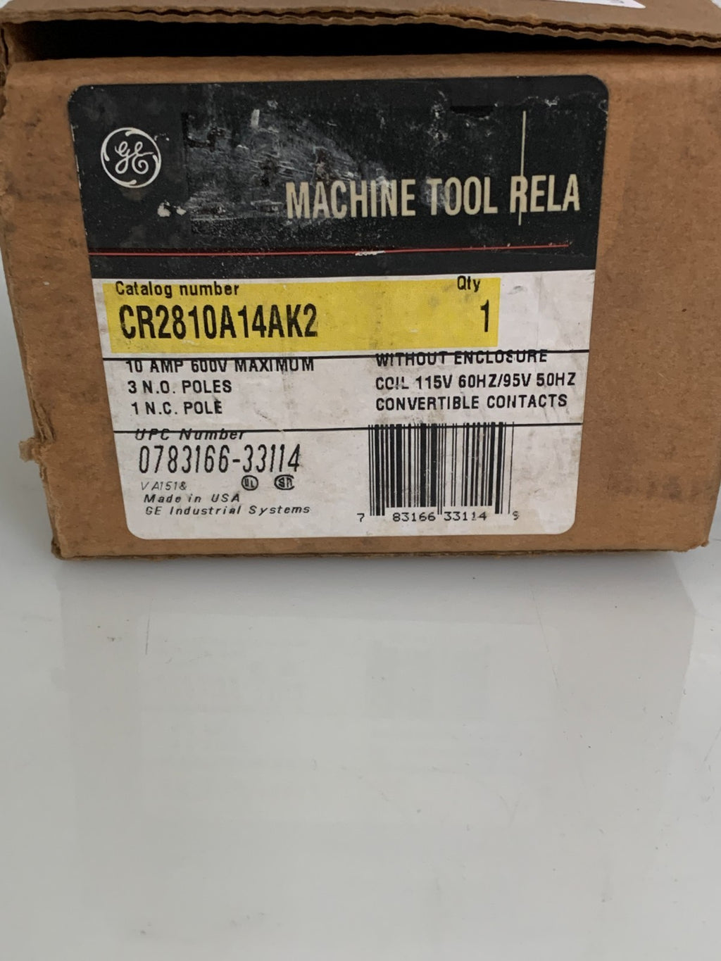GENERAL ELECTRIC MACHINE TOOL RELAY CR2810A14AK23