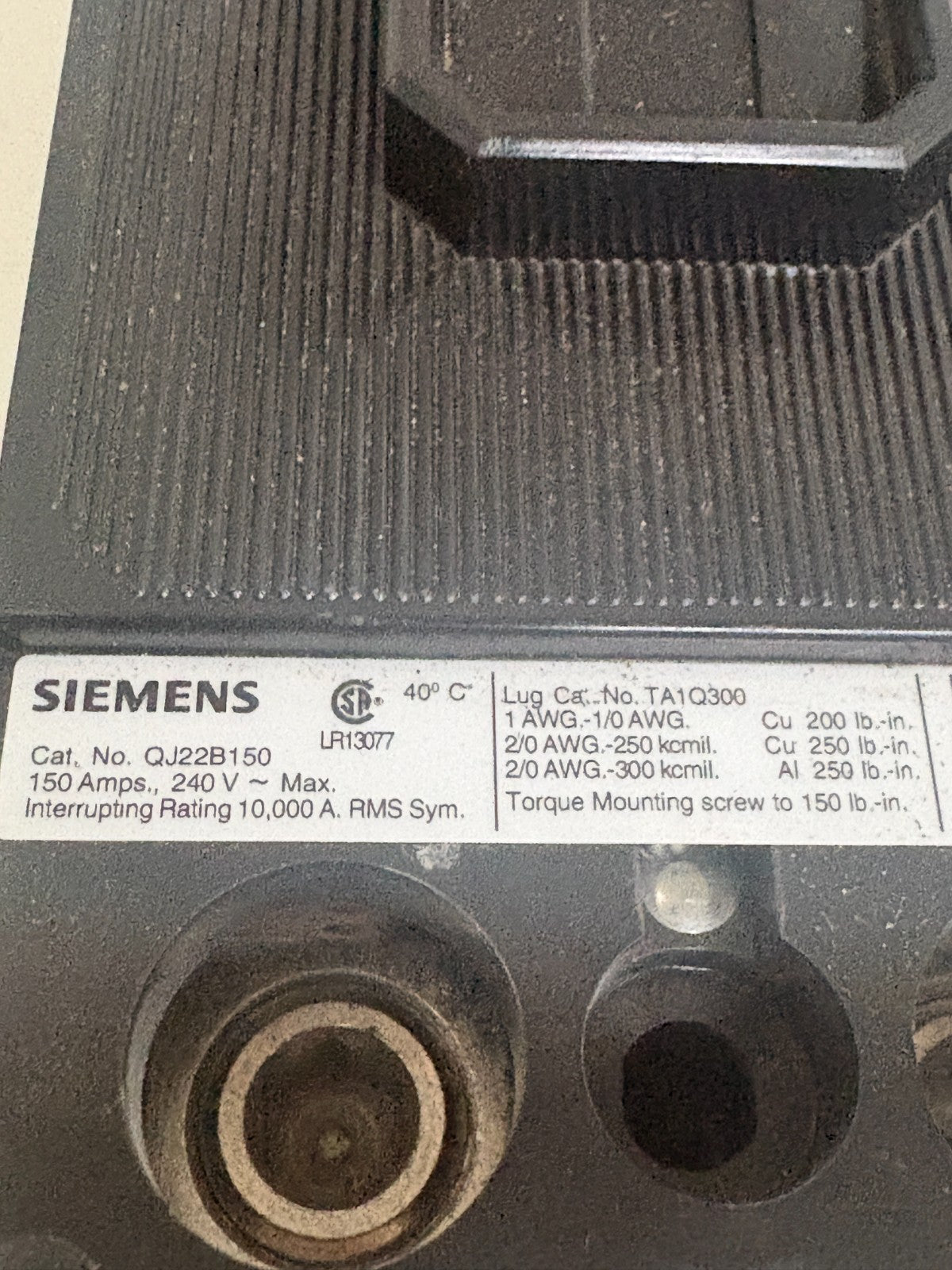 SIEMENS 150 AMP CIRCUIT BREAKER QJ22B150 1