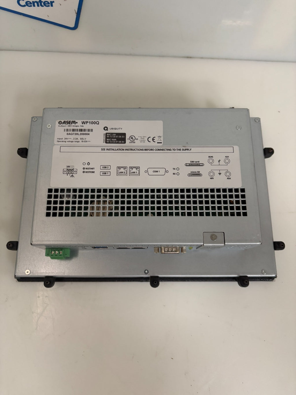ASEM INDUSTRIAL CONTROL SCREEN OAG720L 2000032