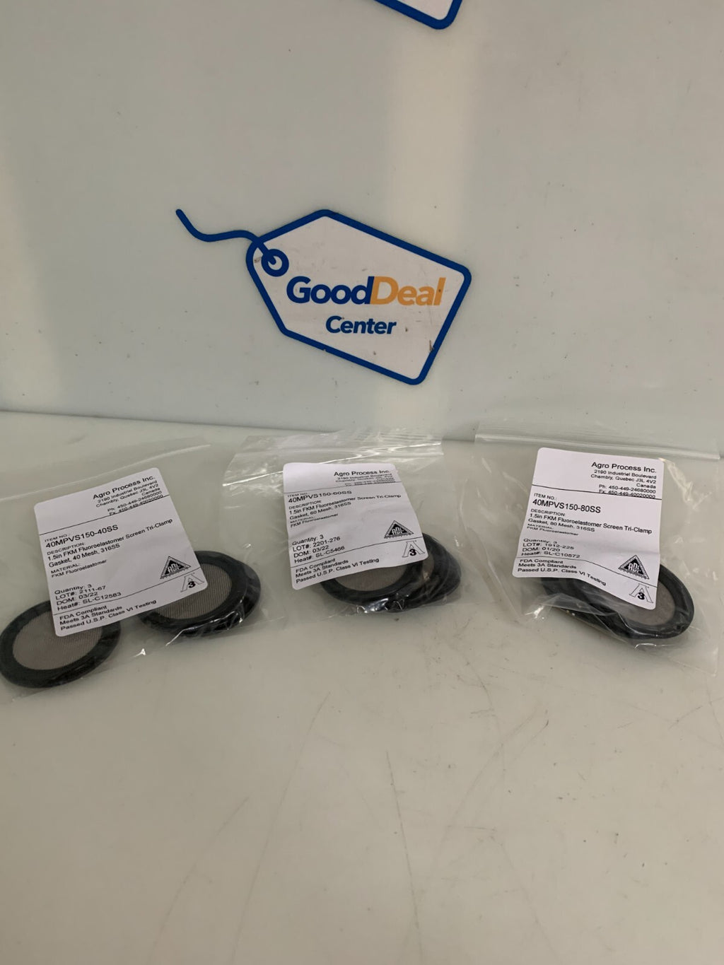 WIRE CARE MIX LOT OF 9 1.5" FKM SCREEN TRI CLAMP GASKET0