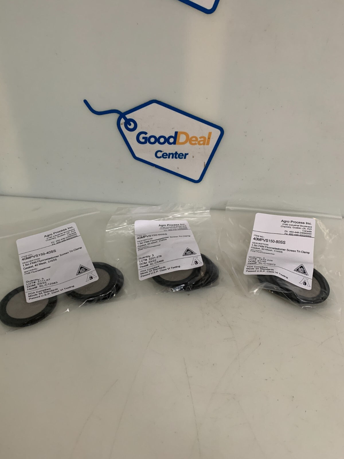 WIRE CARE MIX LOT OF 9 1.5" FKM SCREEN TRI CLAMP GASKET0