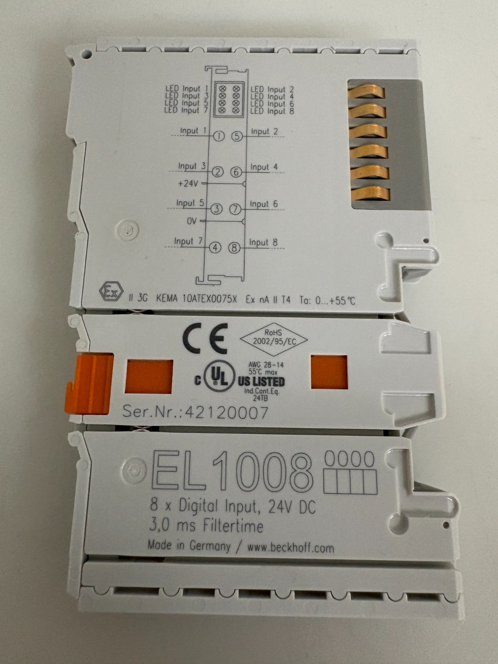 BECKHOFF 8X DIGITAL INPUT EL1008