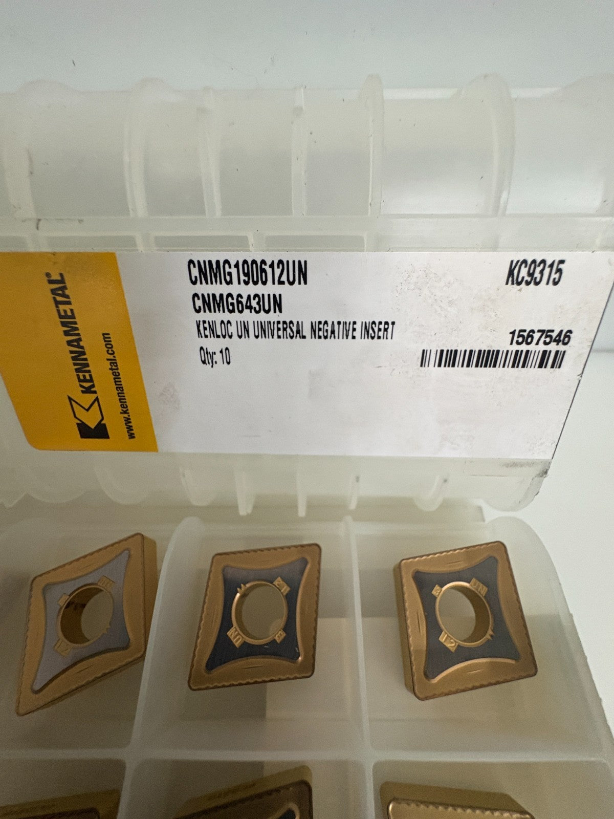 LOT OF 10 KENNAMETAL CARBIDE INDEXABLE INSERTS KC9315